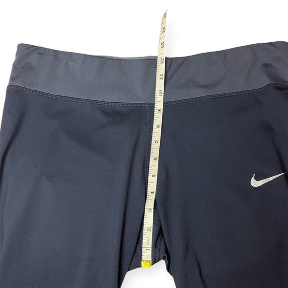 Nike Power Essential Capri Leggings Plus Size 1X Navy Blue Two Tone Waistband - Picture 6 of 8